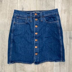 Madewell Button Down Blue Jean Skirt